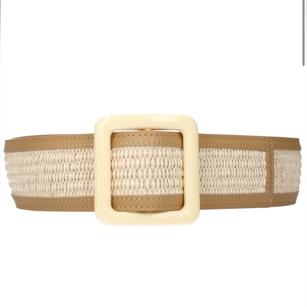 NWT Weekend Max Mara Raffia Effect Belt Sz: S Color: Beige/Ivory Spring/Summer